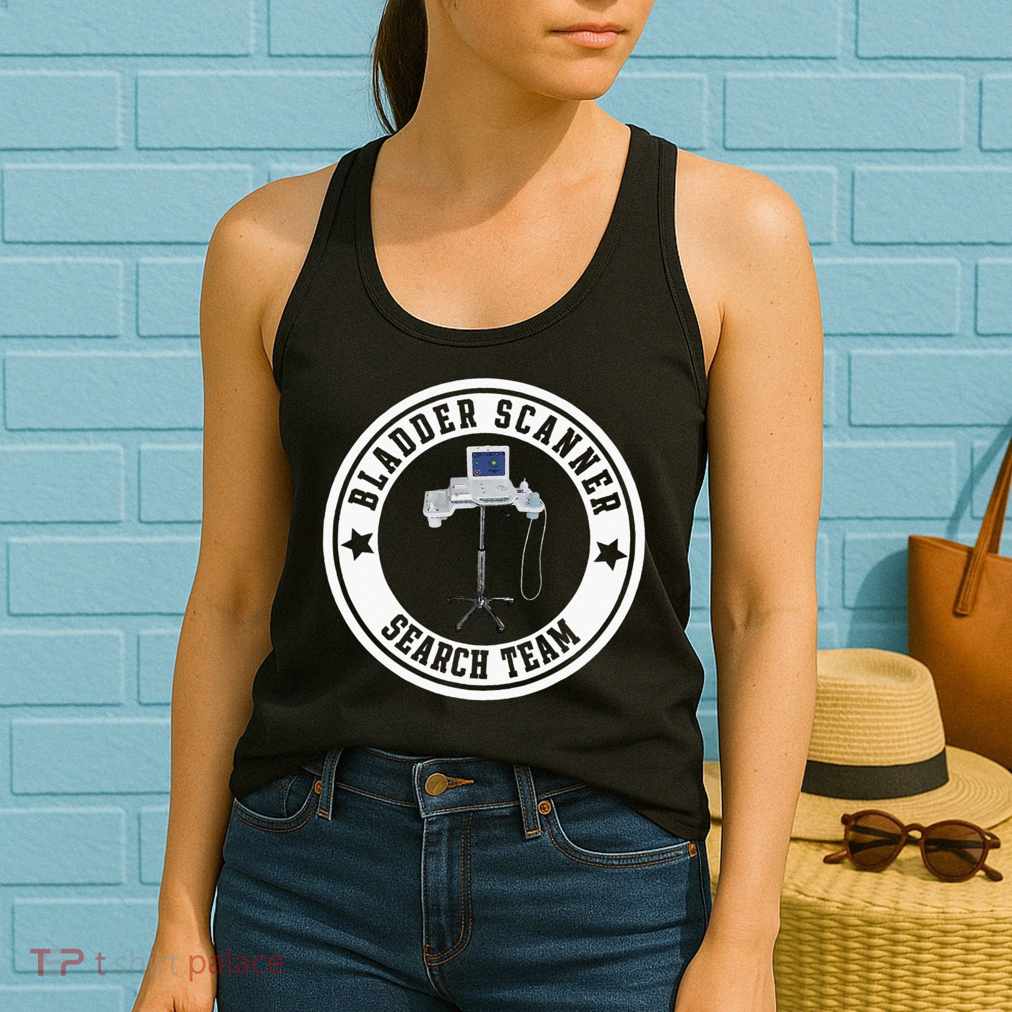 Bladder Scanner Search Team Funny ED ER ICU Med Surg Nursing Women's Tank Top