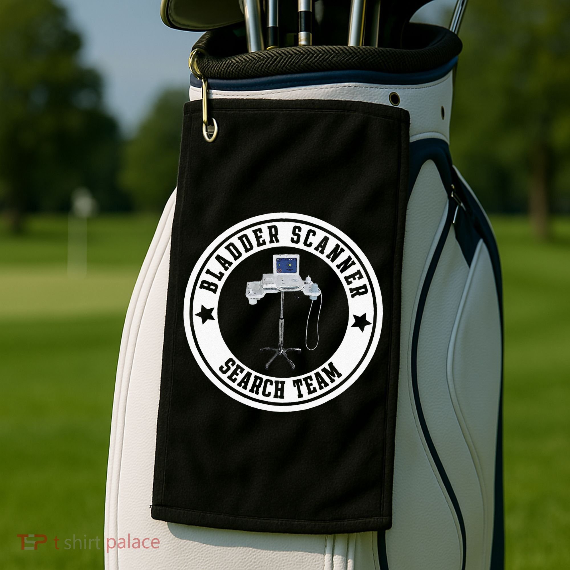 Bladder Scanner Search Team Funny ED ER ICU Med Surg Nursing Golf Towel