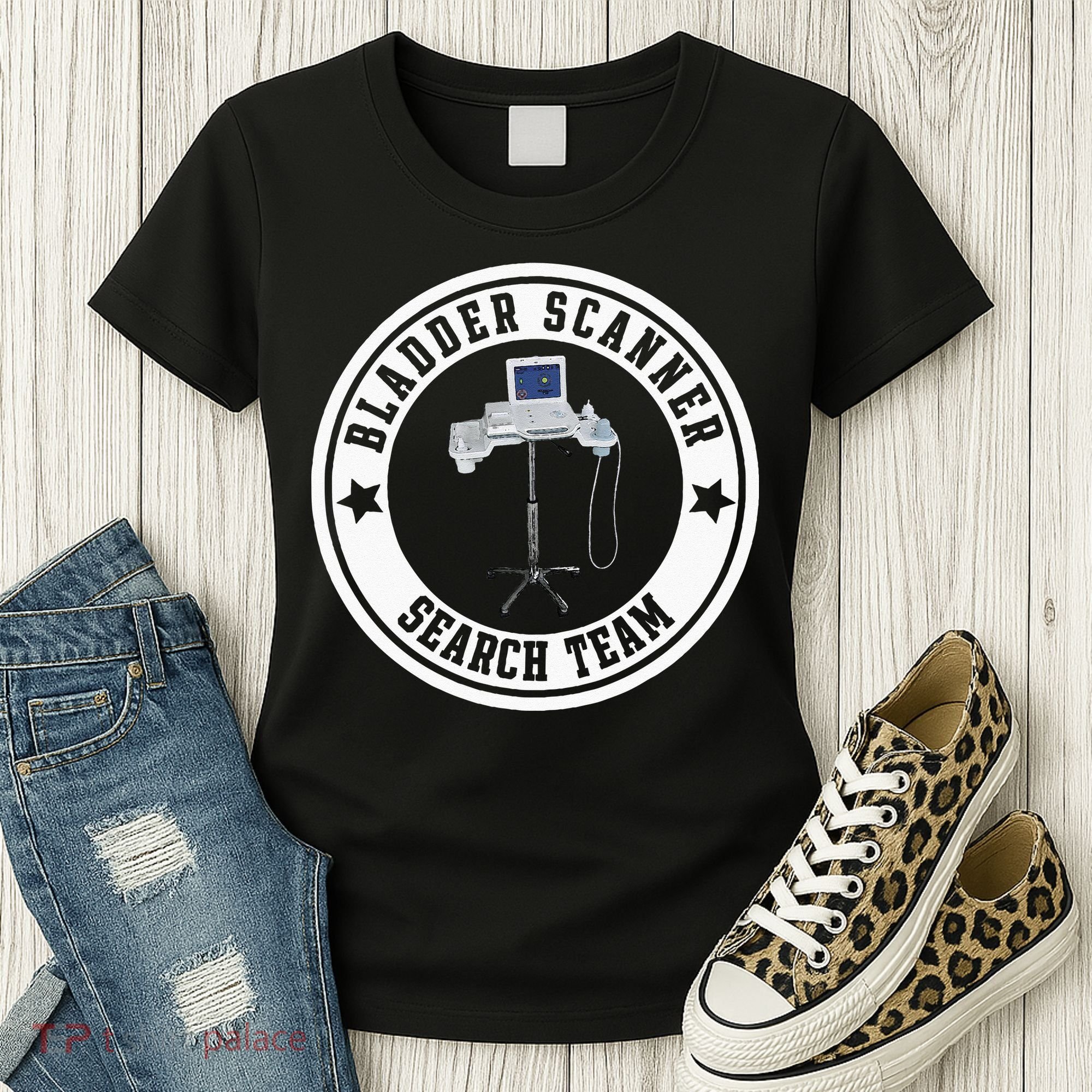 Bladder Scanner Search Team Funny ED ER ICU Med Surg Nursing Women's T-Shirt