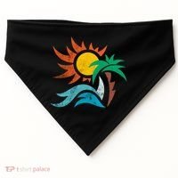 Beach Sunset Summer USA-Made Doggie Bandana thumb 0