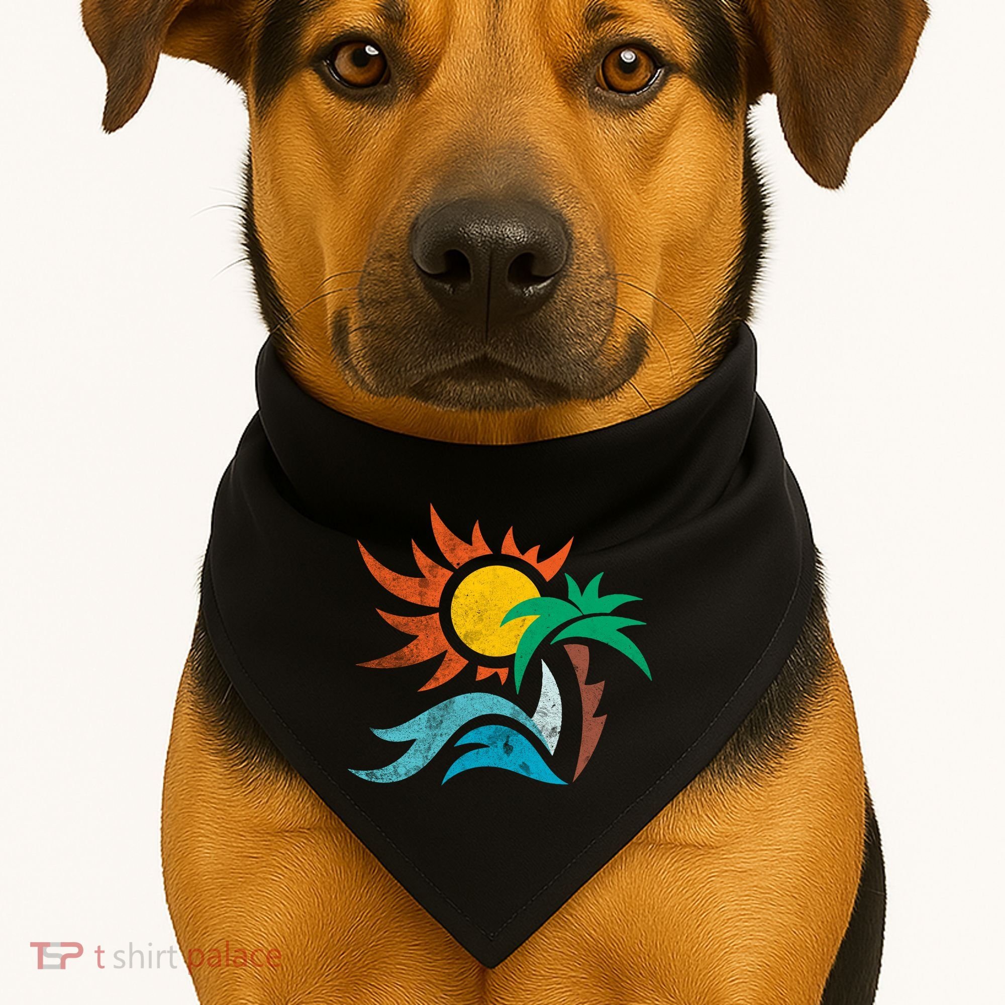 Beach Sunset Summer USA-Made Doggie Bandana