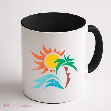 Beach Sunset Summer Coffee Mug back