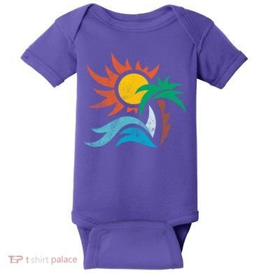 Beach Sunset Summer Baby Bodysuit