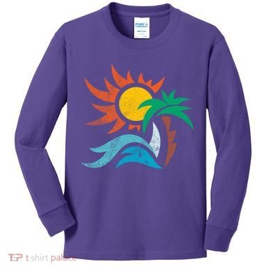 Beach Sunset Summer Kids Long Sleeve Shirt
