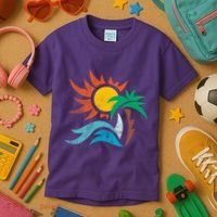 Beach Sunset Summer Kids T-Shirt thumb 3