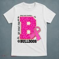 Bulldogs School Spirit Game Day We Wear Pink Breast Cancer T-Shirt thumb 5