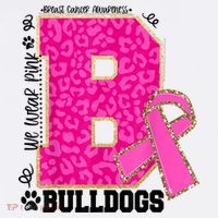 Bulldogs School Spirit Game Day We Wear Pink Breast Cancer Women's Tank Top thumb 5