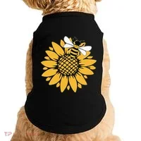 Bumblebee Sunflower Springtime Save The Bees Honeybee Doggie Tank thumb 0