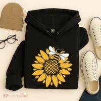 Bumblebee Sunflower Springtime Save The Bees Honeybee Hoodie thumb 4