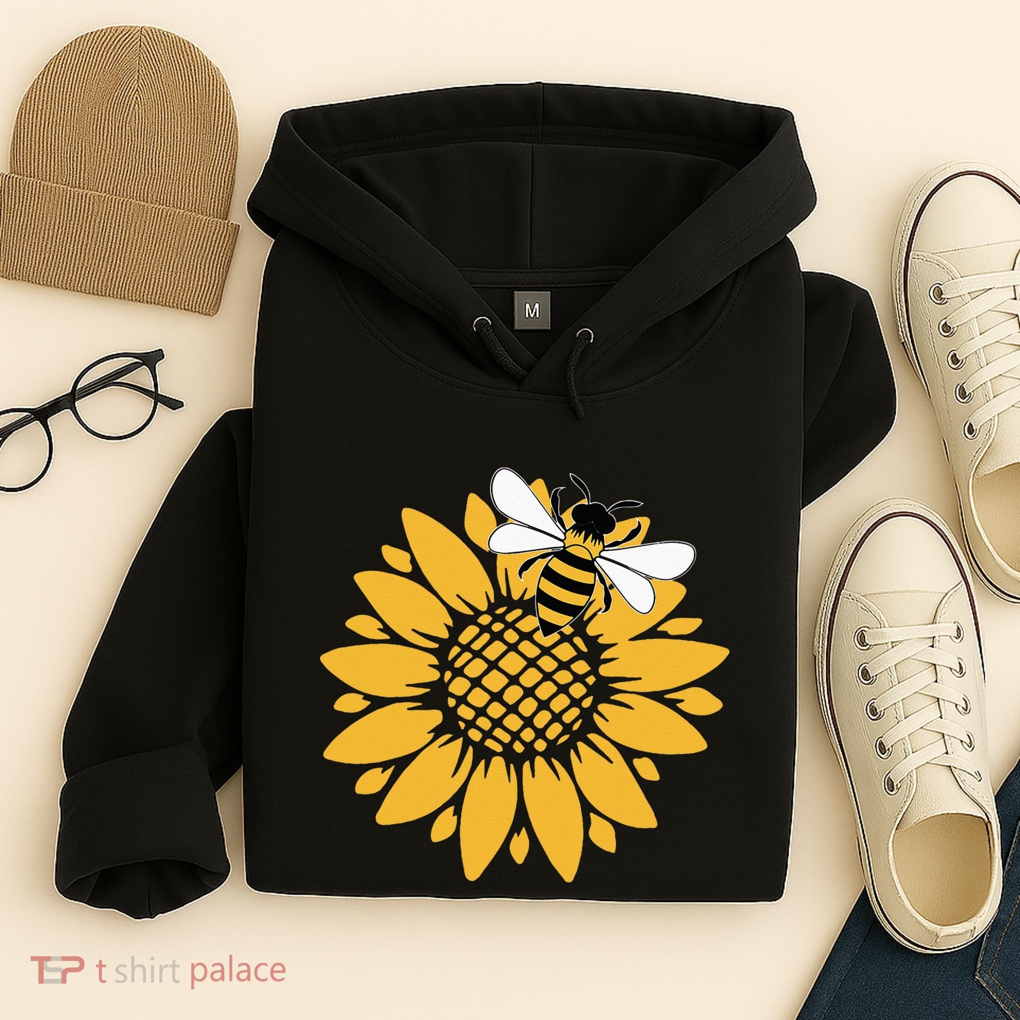Bumblebee Sunflower Springtime Save The Bees Honeybee Hoodie