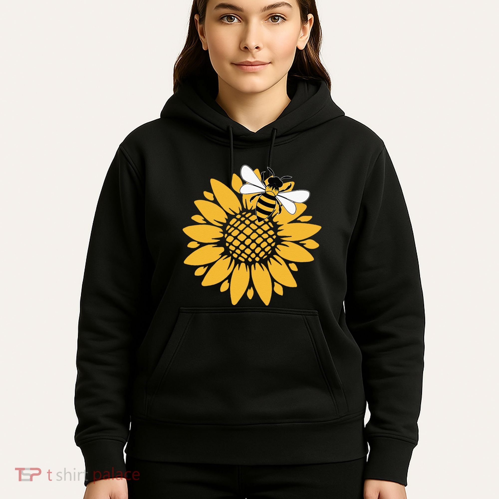 Bumblebee Sunflower Springtime Save The Bees Honeybee Hoodie