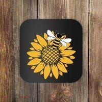 Bumblebee Sunflower Springtime Save The Bees Honeybee Coaster thumb 0