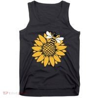 Bumblebee Sunflower Springtime Save The Bees Honeybee Tank Top thumb 0