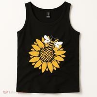 Bumblebee Sunflower Springtime Save The Bees Honeybee Tank Top thumb 2