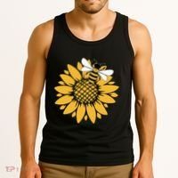 Bumblebee Sunflower Springtime Save The Bees Honeybee Tank Top thumb 3