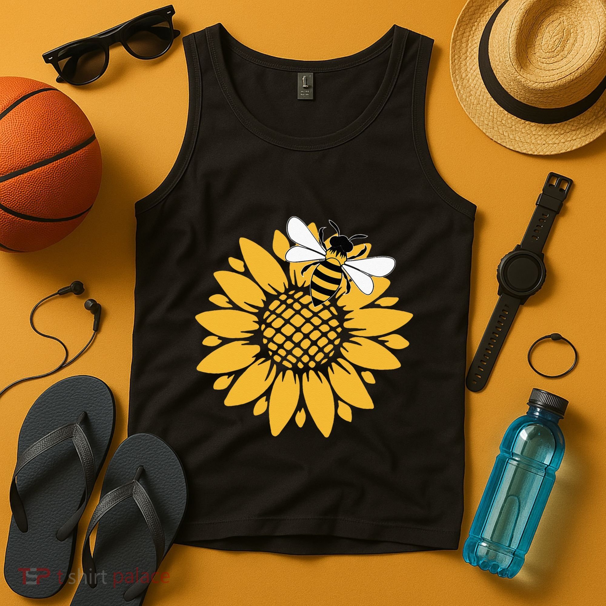 Bumblebee Sunflower Springtime Save The Bees Honeybee Tank Top