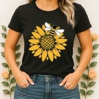 Bumblebee Sunflower Springtime Save The Bees Honeybee Women's T-Shirt thumb 2