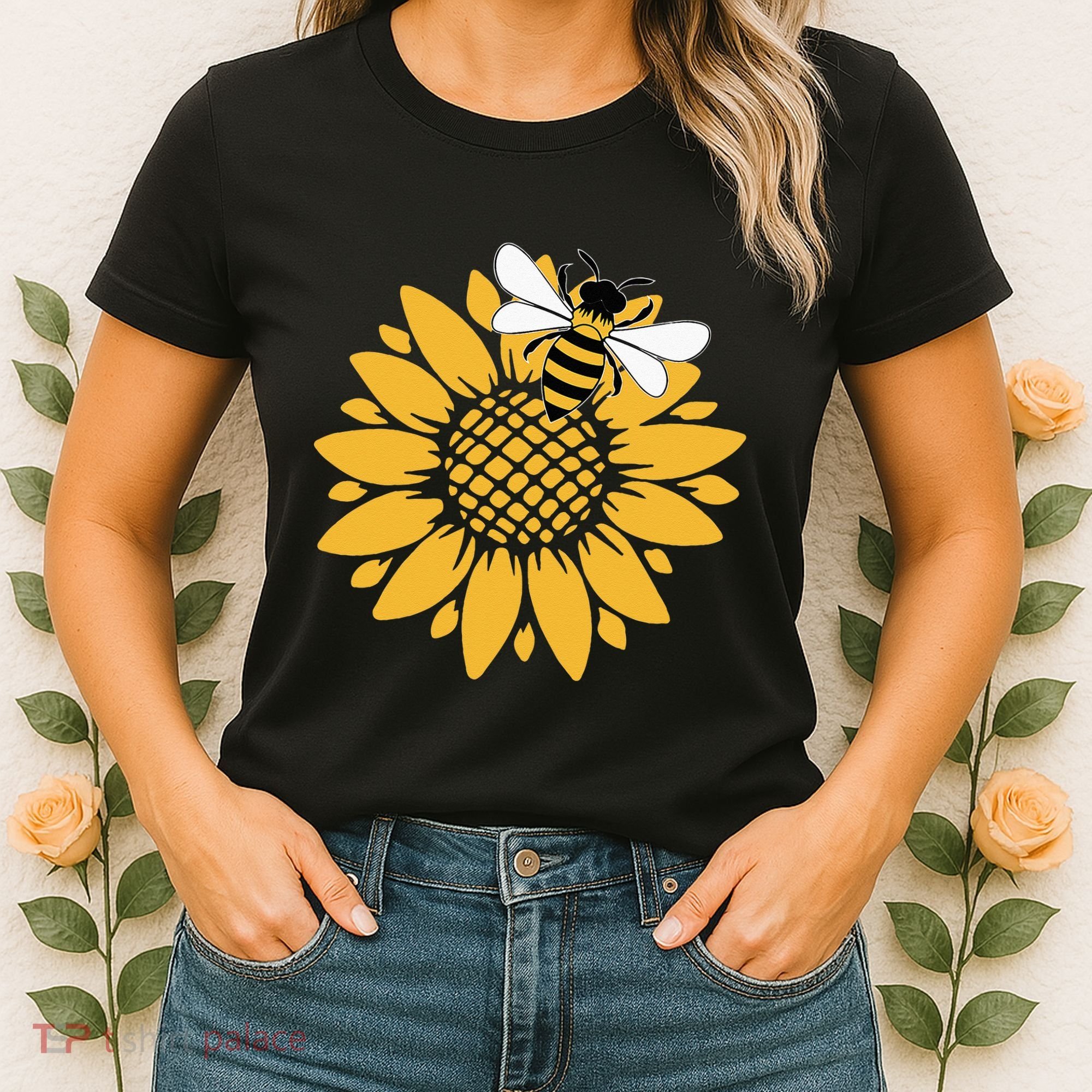 Bumblebee Sunflower Springtime Save The Bees Honeybee Women's T-Shirt