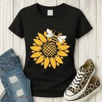 Bumblebee Sunflower Springtime Save The Bees Honeybee Women's T-Shirt thumb 3