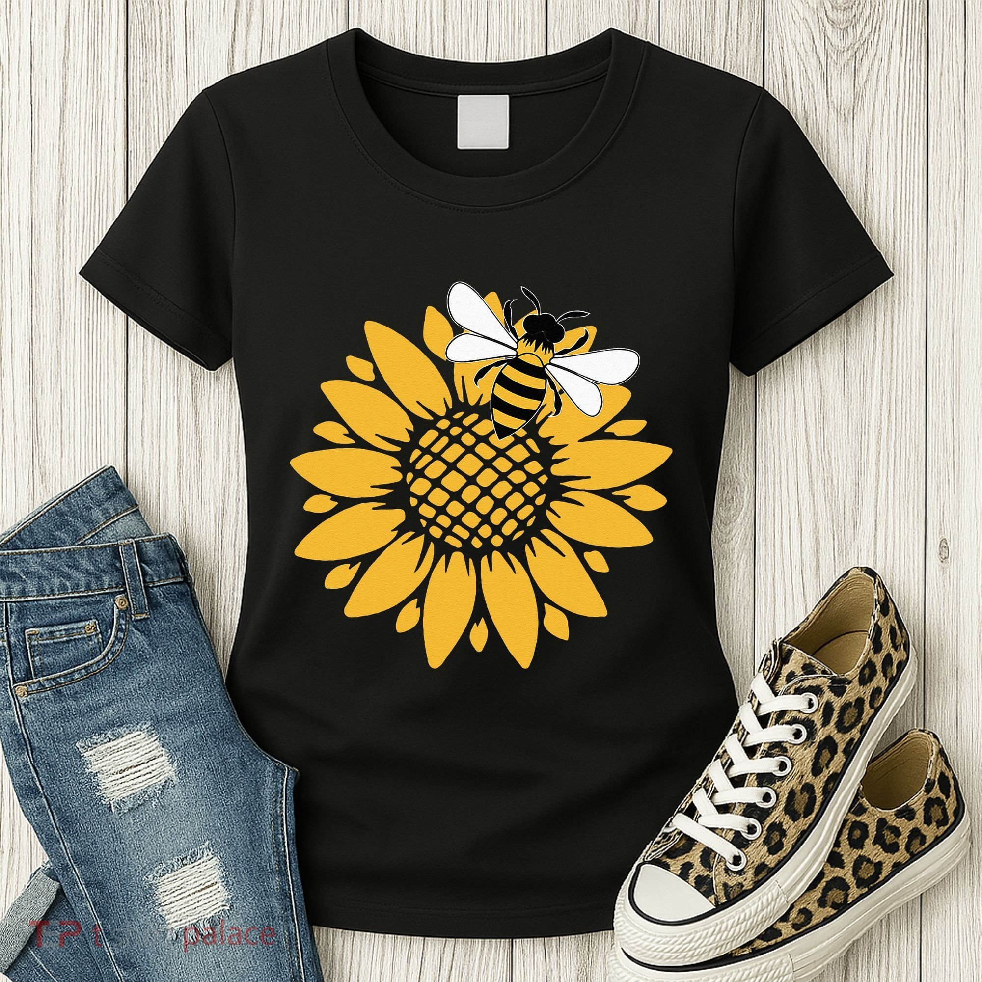 Bumblebee Sunflower Springtime Save The Bees Honeybee Women's T-Shirt