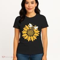 Bumblebee Sunflower Springtime Save The Bees Honeybee Women's T-Shirt thumb 4