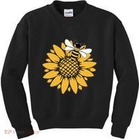 Bumblebee Sunflower Springtime Save The Bees Honeybee Kids Sweatshirt thumb 0