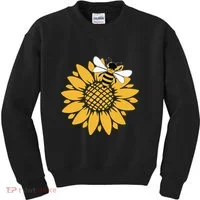 Bumblebee Sunflower Springtime Save The Bees Honeybee Kids Sweatshirt thumb 0