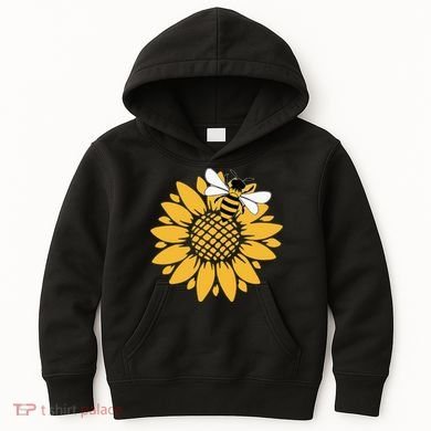 Bumblebee Sunflower Springtime Save The Bees Honeybee Kids Hoodie