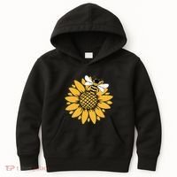 Bumblebee Sunflower Springtime Save The Bees Honeybee Kids Hoodie thumb 0