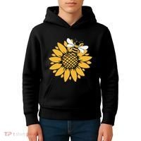 Bumblebee Sunflower Springtime Save The Bees Honeybee Kids Hoodie thumb 4