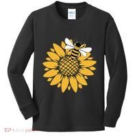 Bumblebee Sunflower Springtime Save The Bees Honeybee Kids Long Sleeve Shirt thumb 0