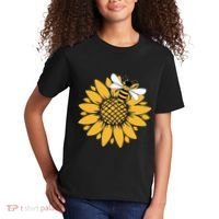 Bumblebee Sunflower Springtime Save The Bees Honeybee Kids T-Shirt thumb 2