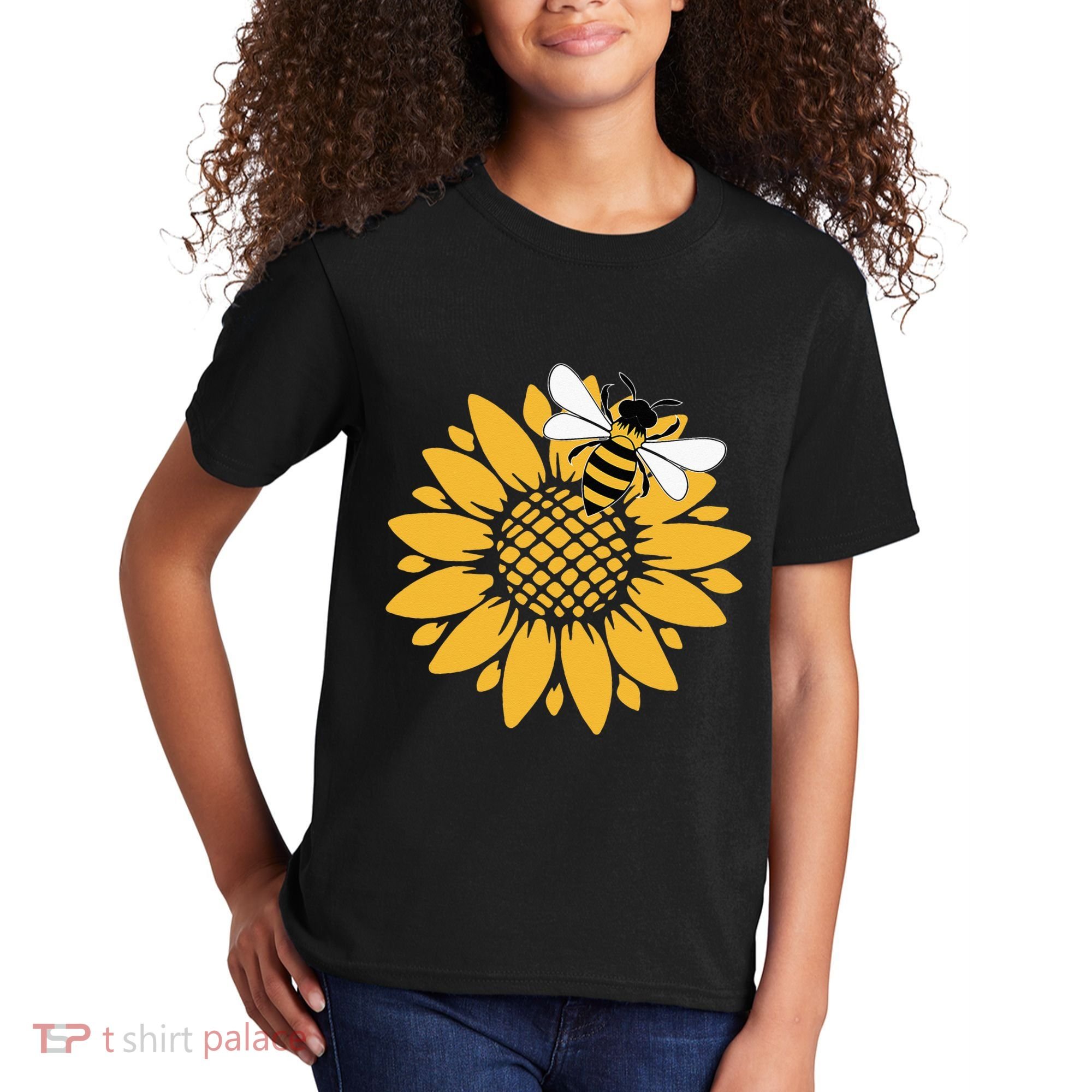 Bumblebee Sunflower Springtime Save The Bees Honeybee Kids T-Shirt