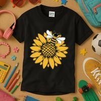 Bumblebee Sunflower Springtime Save The Bees Honeybee Kids T-Shirt thumb 3