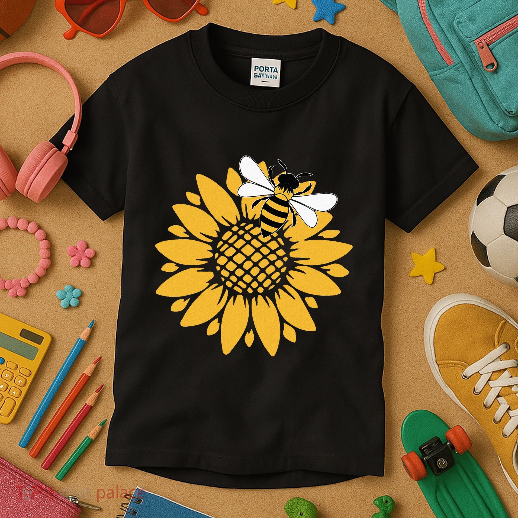Bumblebee Sunflower Springtime Save The Bees Honeybee Kids T-Shirt