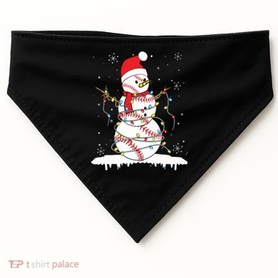 Baseball Snowman Santa Hat Christmas Baseball Player Gift USA-Made Doggie Bandana