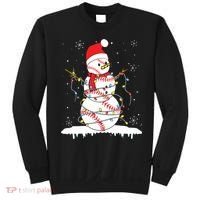 Baseball Snowman Santa Hat Christmas Baseball Player Gift Sweatshirt thumb 0