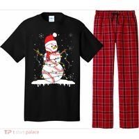 Baseball Snowman Santa Hat Christmas Baseball Player Gift Pajama Set thumb 0