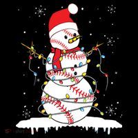 Baseball Snowman Santa Hat Christmas Baseball Player Gift Women's Hoodie thumb 2