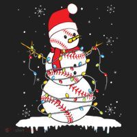 Baseball Snowman Santa Hat Christmas Baseball Player Gift Hat thumb 2