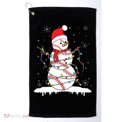 Baseball Snowman Santa Hat Christmas Baseball Player Gift Golf Towel