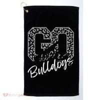 Bulldogs School Spirit Mascot Leopard Cheer Fan Game Day Golf Towel thumb 0