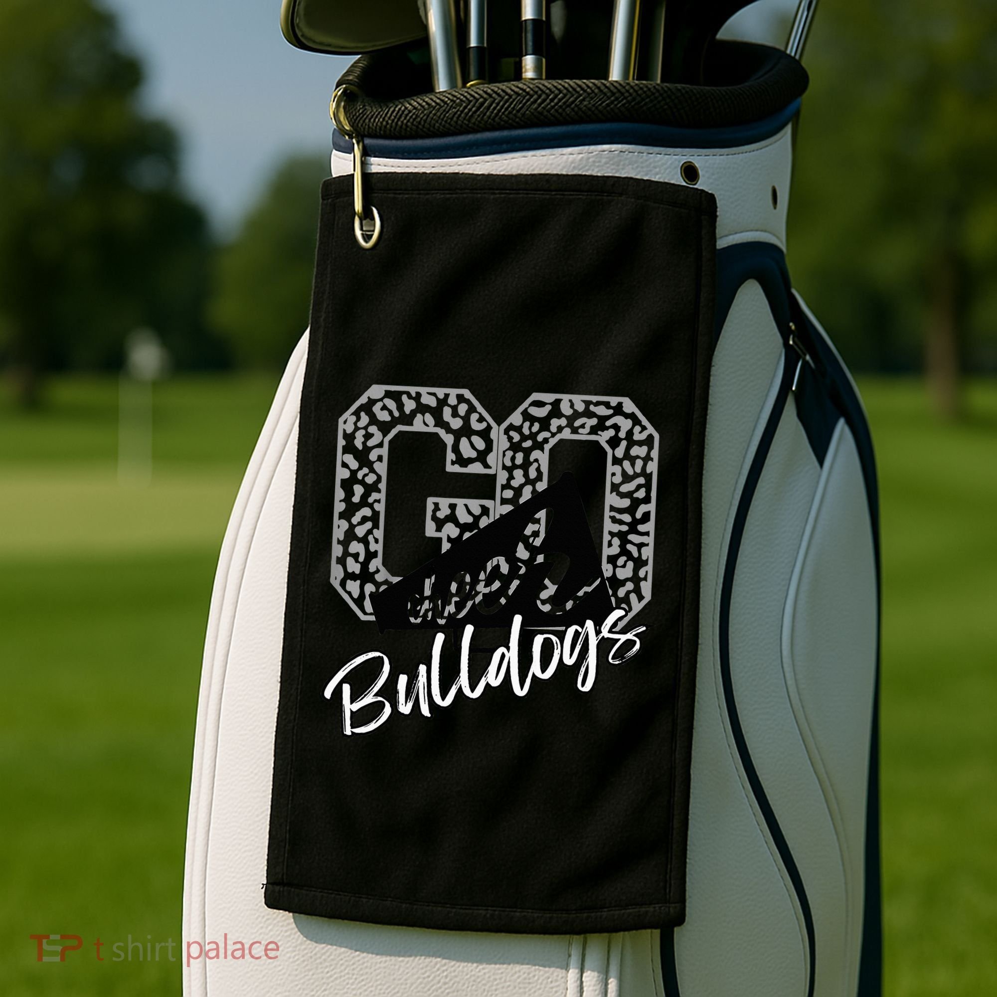 Bulldogs School Spirit Mascot Leopard Cheer Fan Game Day Golf Towel