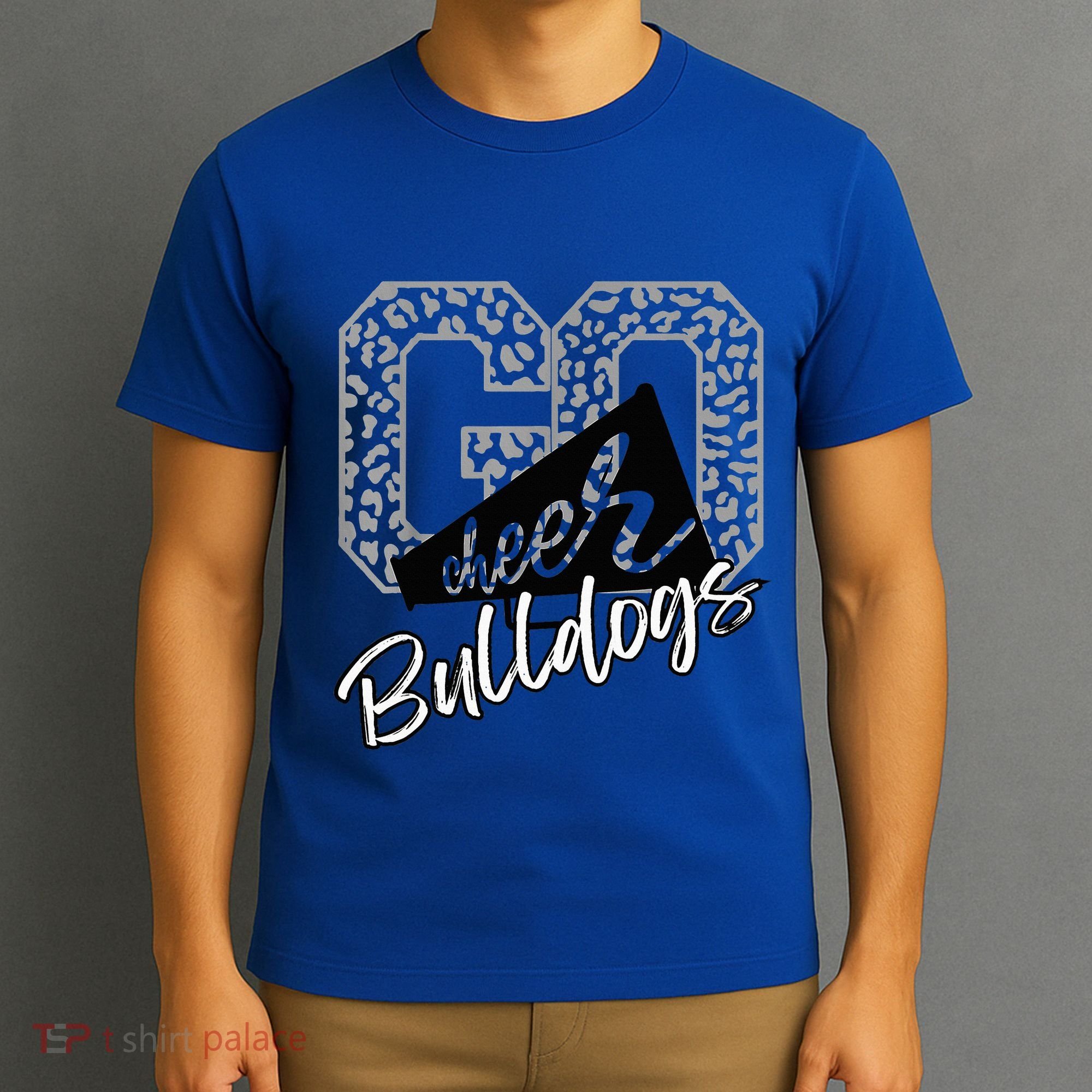 Bulldogs School Spirit Mascot Leopard Cheer Fan Game Day T-Shirt
