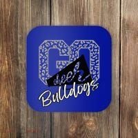 Bulldogs School Spirit Mascot Leopard Cheer Fan Game Day Coaster thumb 0