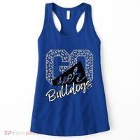 Bulldogs School Spirit Mascot Leopard Cheer Fan Game Day Women's Tank Top thumb 0