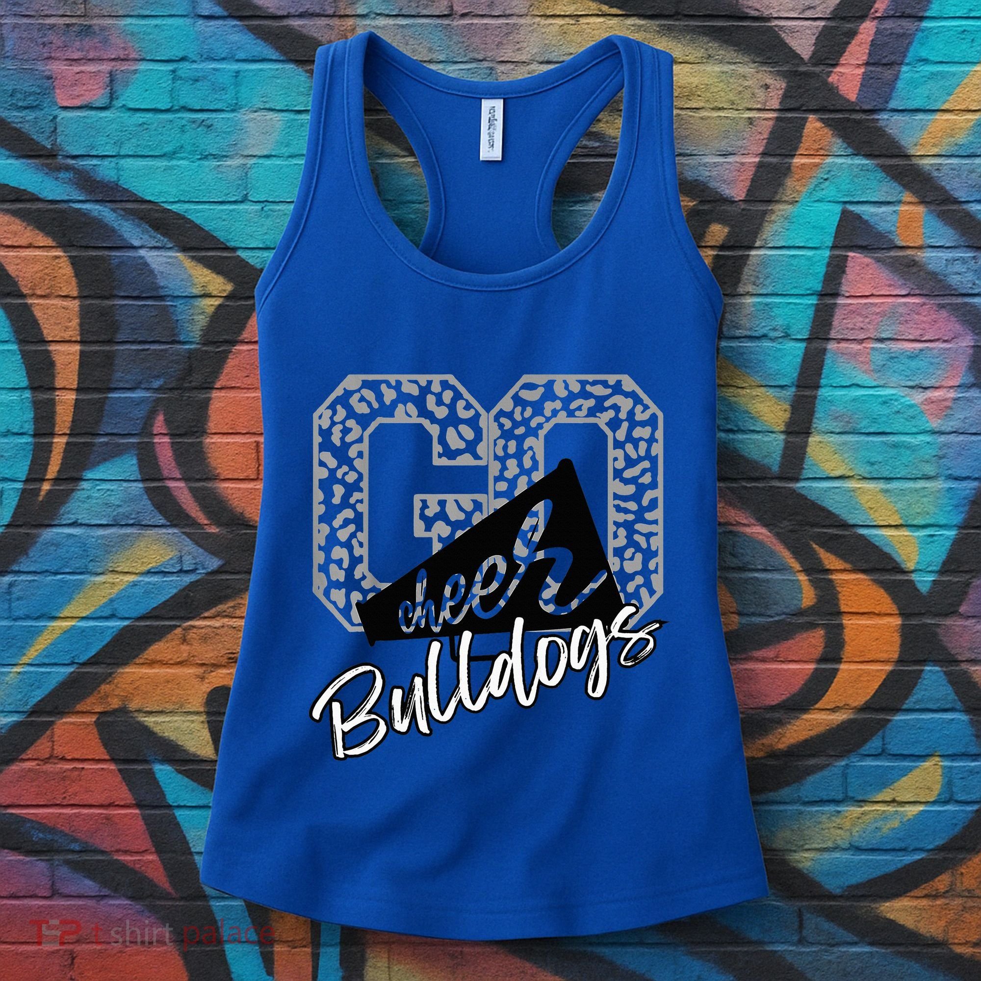 Bulldogs School Spirit Mascot Leopard Cheer Fan Game Day Women's Tank Top