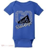 Bulldogs School Spirit Mascot Leopard Cheer Fan Game Day Baby Bodysuit thumb 0