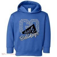 Bulldogs School Spirit Mascot Leopard Cheer Fan Game Day Toddler Hoodie thumb 0