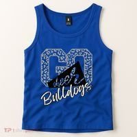 Bulldogs School Spirit Mascot Leopard Cheer Fan Game Day Tank Top thumb 2